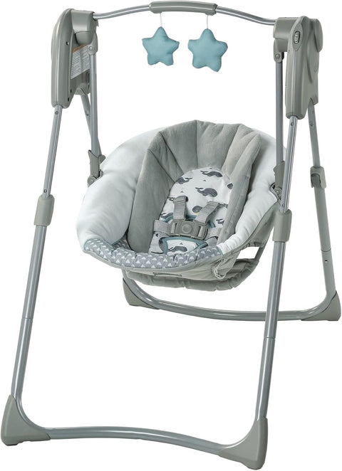 Graco Slim Spaces Compact Baby Swing Chair, Newborn/Infant Swing Seat from 2.4 - 11.3 kg (5.5 - 25 lb), Humphry, USED - with | Sold by Uncle Wiener's Wholesale