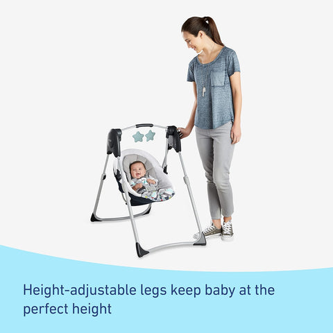 Graco Slim Spaces Compact Baby Swing Chair, Newborn/Infant Swing Seat from 2.4 - 11.3 kg (5.5 - 25 lb), Humphry, USED - with | Sold by Uncle Wiener's Wholesale