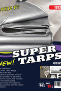 Gray 10 Mil Heavy - Duty Waterproof Tarp – All - Weather Poly Cover with Reinforced Grommets | Multiple Sizes (10x10 to 20x30 FT) - with 10X12 FT 1012T | Sold by Uncle Wiener's Wholesale