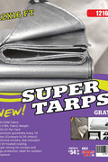 Gray 10 Mil Heavy - Duty Waterproof Tarp – All - Weather Poly Cover with Reinforced Grommets | Multiple Sizes (10x10 to 20x30 FT) - with 12X16 FT 1216T | Sold by Uncle Wiener's Wholesale