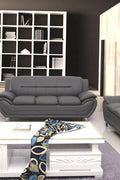 3PCS Modern Faux Leather Sofa Set – Red & Black Sofa, Loveseat, and Armchair with Chrome Legs for Contemporary Living Room