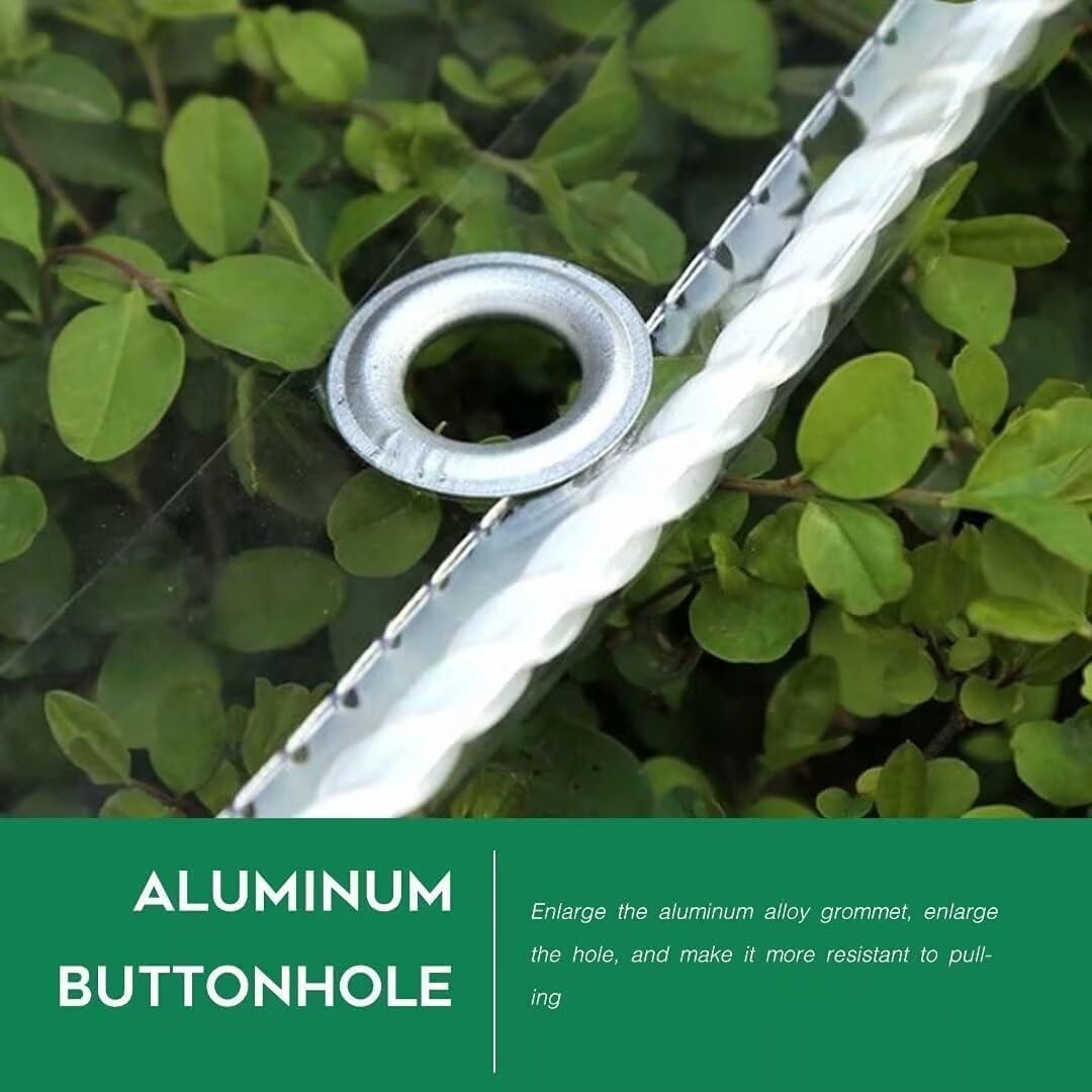 Clear heavy-duty tarp covering greenhouse plants for UV protection