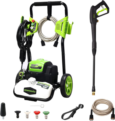 Greenworks 1800 PSI 1.2 GPM Pressure Washer (Open Frame) PWMA Certified - with 1800PSI | Sold by Uncle Wiener's Wholesale