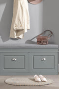 Grey Storage Shoe Bench with Flip Drawers & Cushion Seat – Modern Entryway Cabinet FSR64HG - with | Sold by Uncle Wiener's Wholesale