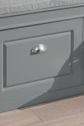 Grey Storage Shoe Bench with Flip Drawers & Cushion Seat – Modern Entryway Cabinet FSR64HG - with | Sold by Uncle Wiener's Wholesale