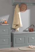 Grey Storage Shoe Bench with Flip Drawers & Cushion Seat – Modern Entryway Cabinet FSR64HG - with | Sold by Uncle Wiener's Wholesale