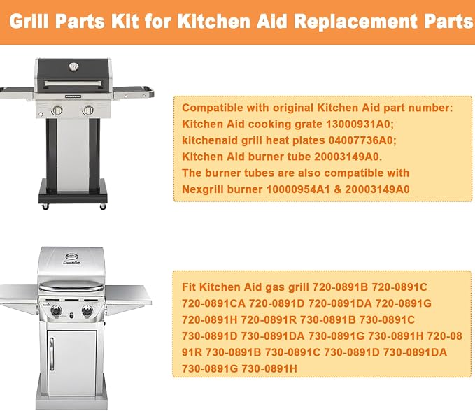 Grill Replacement Parts Kit – Stainless Steel Grates, Burners, Heat Plates & Igniters for 720/730-0891 Series Gas Grills - General Equipment with | Sold by Uncle Wiener's Wholesale