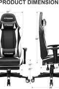 GTRACING Gaming Chair with Footrest, Ergonomic Computer Game Desk Chair, Reclining Gamer Chair Seat Height Adjustment, Swivel Rocker with Headrest and Lumbar (White) - with White | Sold by Uncle Wiener's Wholesale