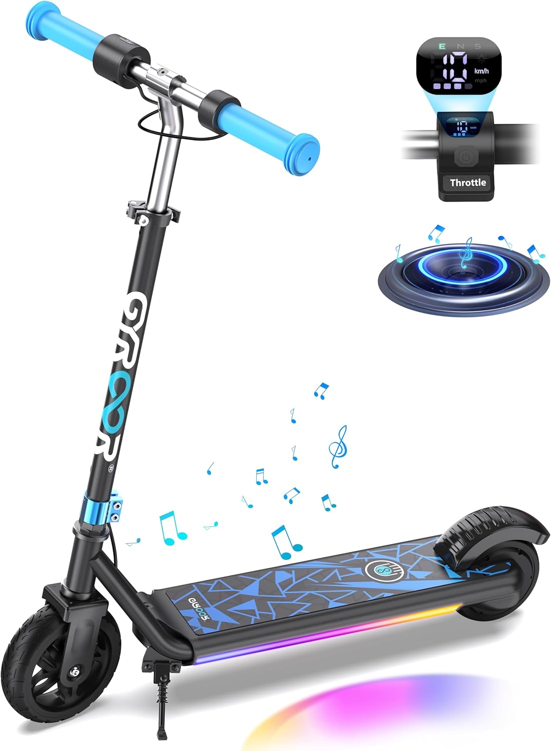 Gyroor H30 Max Kids Electric Scooter – 150W Motor, LED Display, Adjustable Height (Blue) GYRH30MAXBLU - with | Sold by Uncle Wiener's Wholesale