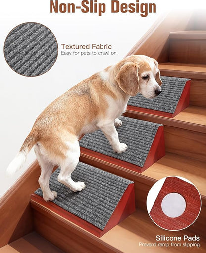 HaiSenseeCo Pet Ramp for Cats & Small Dogs – Non-Slip Wooden Pet Stairs with Fabric Surface, 35cm Gentle Slope - Pet products with | Sold by Uncle Wiener's Wholesale