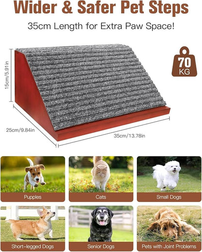 HaiSenseeCo Pet Ramp for Cats & Small Dogs – Non-Slip Wooden Pet Stairs with Fabric Surface, 35cm Gentle Slope - Pet products with | Sold by Uncle Wiener's Wholesale