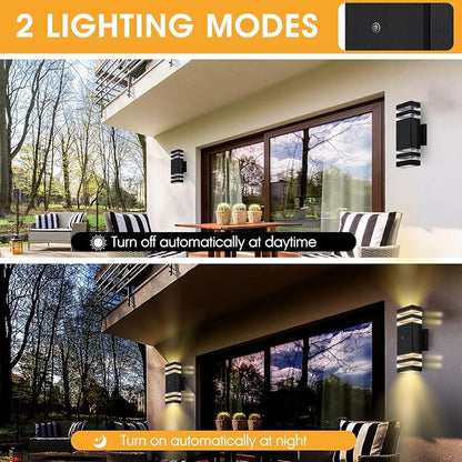 Hameso Dusk-to-Dawn Outdoor LED Wall Sconces – 3000K Warm White IP65 Waterproof Aluminum Exterior Lights - Home decor with 15" - 4 pack | Sold by Uncle Wiener's Wholesale