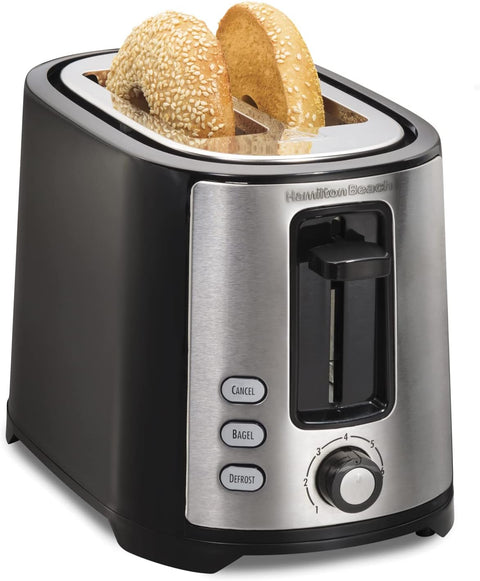 Hamilton Beach Extra - Wide - Slot 2 Slice Toaster, Black & Silver, 22633G - with | Sold by Uncle Wiener's Wholesale