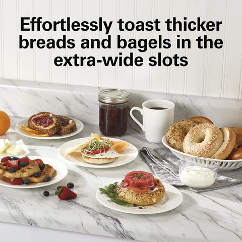 Hamilton Beach Extra - Wide - Slot 2 Slice Toaster, Black & Silver, 22633G - with | Sold by Uncle Wiener's Wholesale