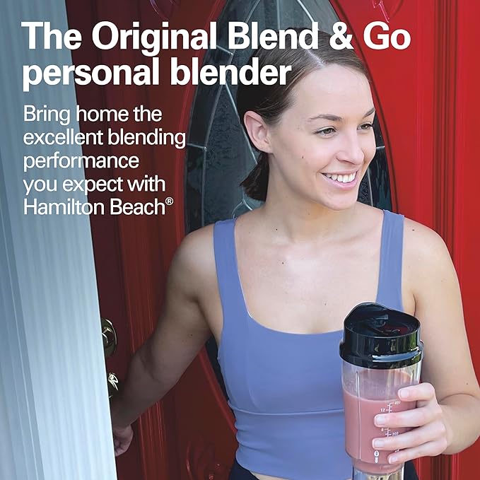 Hamilton Beach Personal Blender – 14 oz Single-Serve Smoothie Blender with Travel Cup & Lid - Kitchen Appliances with | Sold by Uncle Wiener's Wholesale