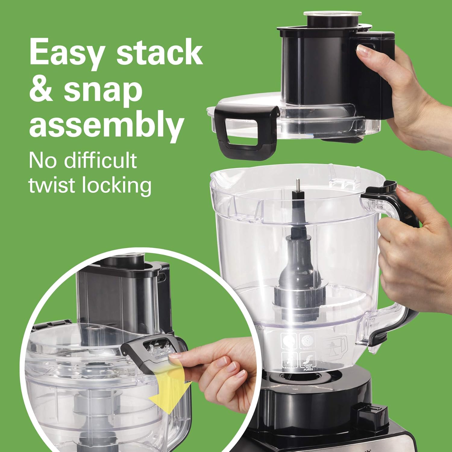 Hamilton Beach Stack & Snap Duo Food Processor, 14 Cup Capacity, 70585, used item, missing parts, photo added - with | Sold by Uncle Wiener's Wholesale