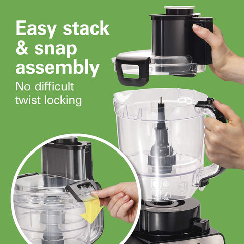 Hamilton Beach Stack & Snap Duo Food Processor, 14 Cup Capacity, 70585, used item, missing parts, photo added - with | Sold by Uncle Wiener's Wholesale