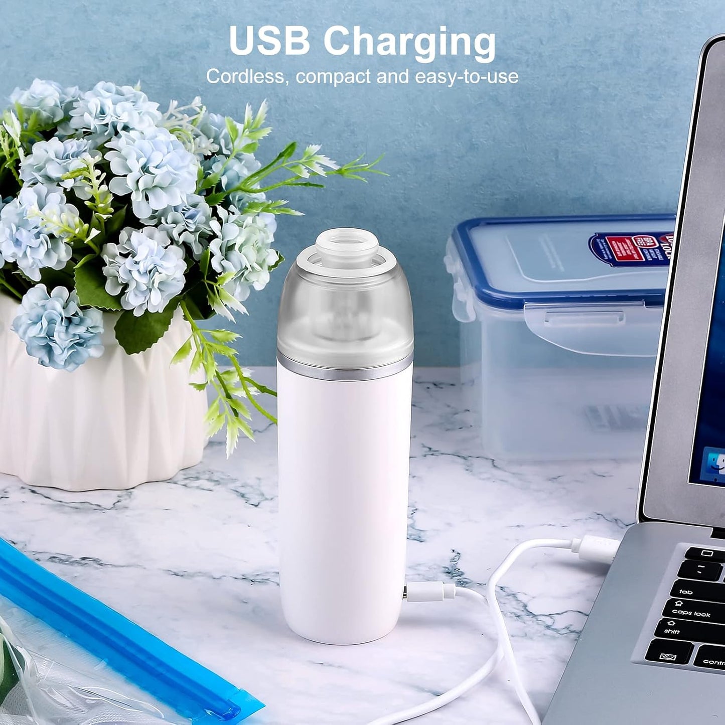 Handheld Vacuum Sealer for Food 60 KPa Portable Mini Food Saver with 10 Reusable Bags VS1054 - with | Sold by Uncle Wiener's Wholesale