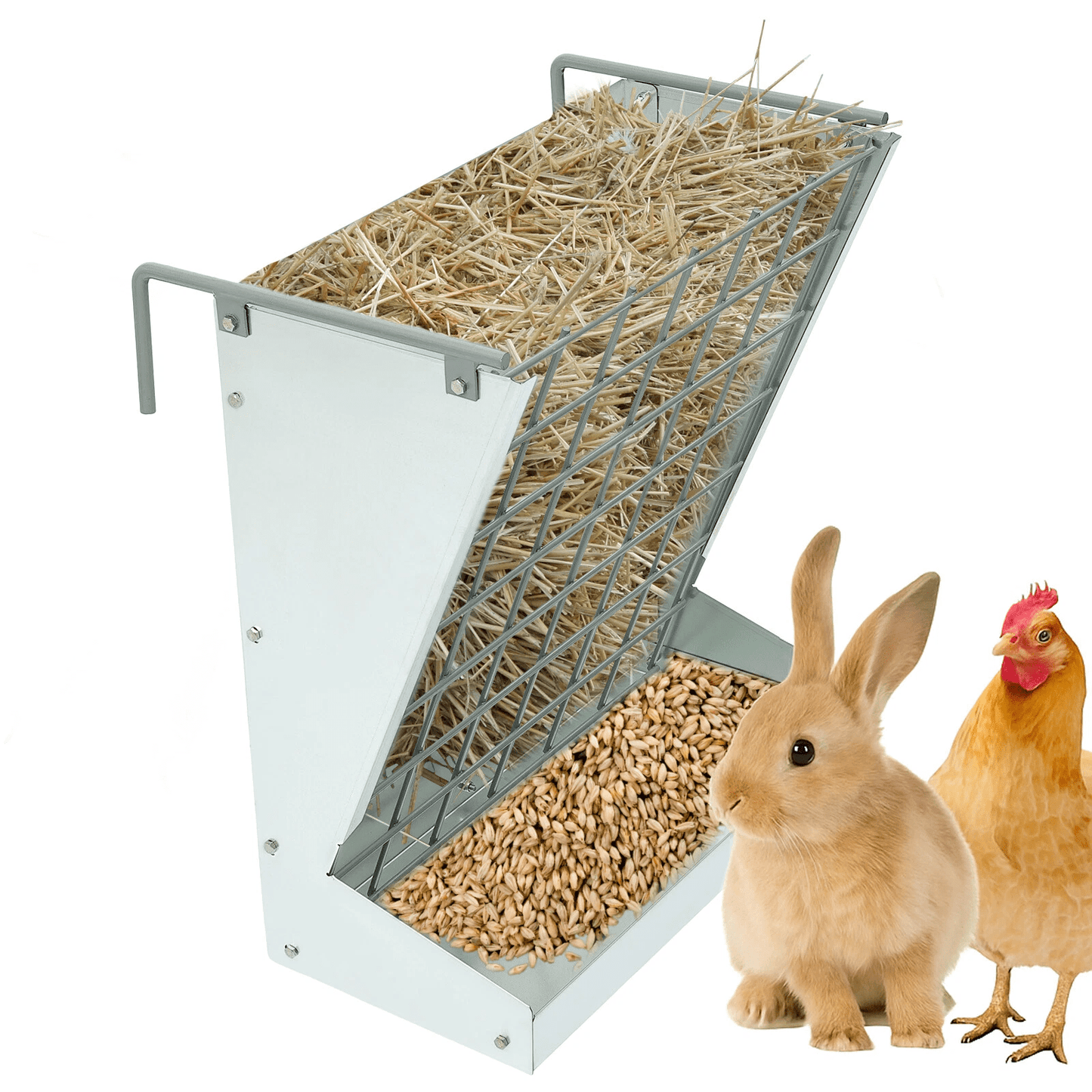 Hang On Rustproof Steel Hay Feeder Rack Livestock Calf Horse Goat Sheep Cow LYOM260 - with | Sold by Uncle Wiener's Wholesale