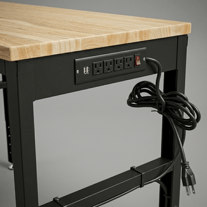 Hardwood Workbench with Power Outlets – 4FT & 6FT Durable Table Tops - Tool Benches & Workstations with 4 FT Workbench | Sold by Uncle Wiener's Wholesale