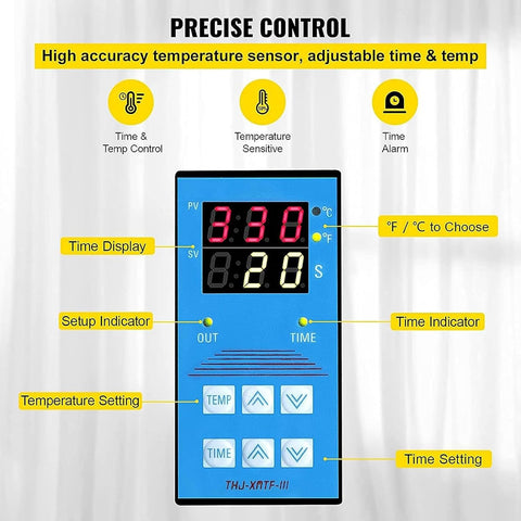 Hat Heat Press, 350W Curved Element Hat Press, LCD Digital Timer Temperature Control, Adjustable Pressure Knob for Hat T-Shirts, Shoes, Hats, Bags Transfer Heat Press - with | Sold by Uncle Wiener's Wholesale