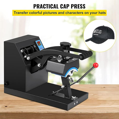 Hat Heat Press, 350W Curved Element Hat Press, LCD Digital Timer Temperature Control, Adjustable Pressure Knob for Hat T-Shirts, Shoes, Hats, Bags Transfer Heat Press - with | Sold by Uncle Wiener's Wholesale