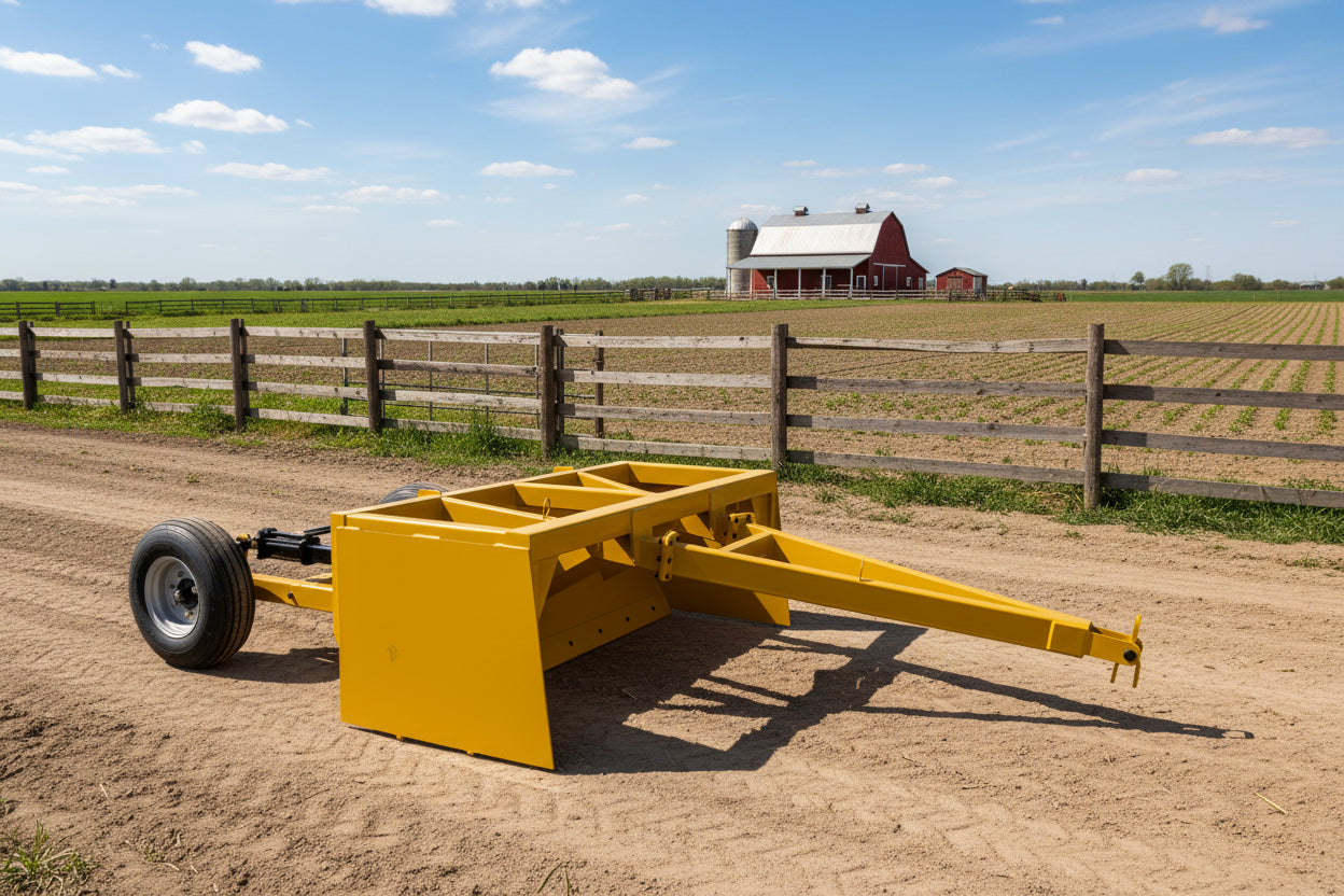 HD Box Scraper Tractor Hydraulic Tilt Land Leveler 8FT 10FT 12FT Heavy Duty BSHDTL - with 8 FT | Sold by Uncle Wiener's Wholesale