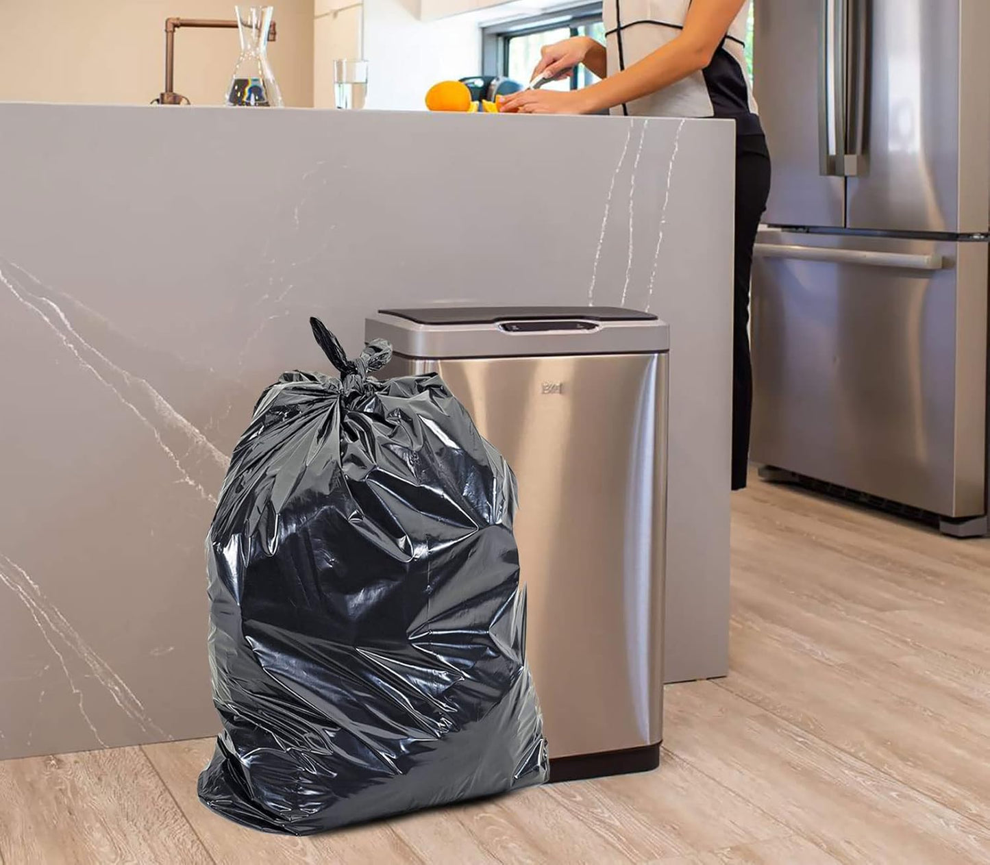 HDPE Black Trash Liners – Heavy Duty & Light Duty – 60 & 100 Gallon Options - with 60 Gallon – 35.4" × 43.3" – 2.4 Mil | Sold by Uncle Wiener's Wholesale