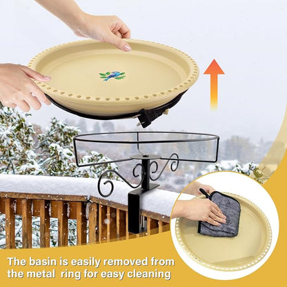 Heated Bird Bath with Thermostatic Control and 5-Prong Metal Stake – Outdoor Winter Birdbath - Garden & Landscaping with Lovppy Green | Sold by Uncle Wiener's Wholesale