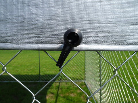 Heavy - Duty 10×10×6 ft Outdoor Dog Kennel w/ UV Canopy – Chain Link Steel Enclosure | SKU: 513DC - Outdoor Pet Kennel with | Sold by Uncle Wiener's Wholesale