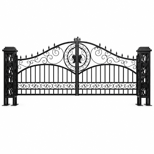 Heavy-Duty 20ft Metal Farm Gate Kit – Dual Swing Driveway Gate | SKU: TM2008NCD101 - Fencing with | Sold by Uncle Wiener's Wholesale