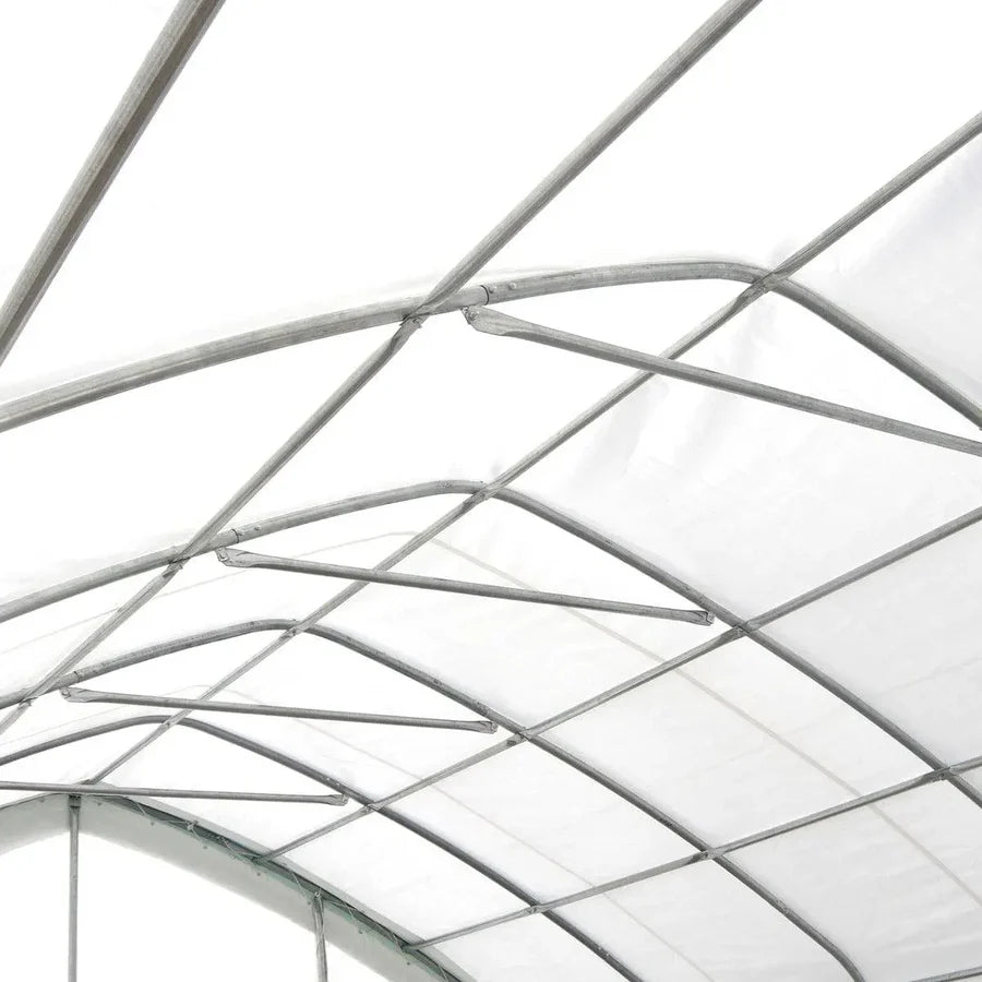 Heavy - Duty 20x30 & 20x40 Peak Roof Storage Shelters – 12' Tall, 17oz PVC Cover, Galvanized Frame - with 20x40x12 ST2041V | Sold by Uncle Wiener's Wholesale