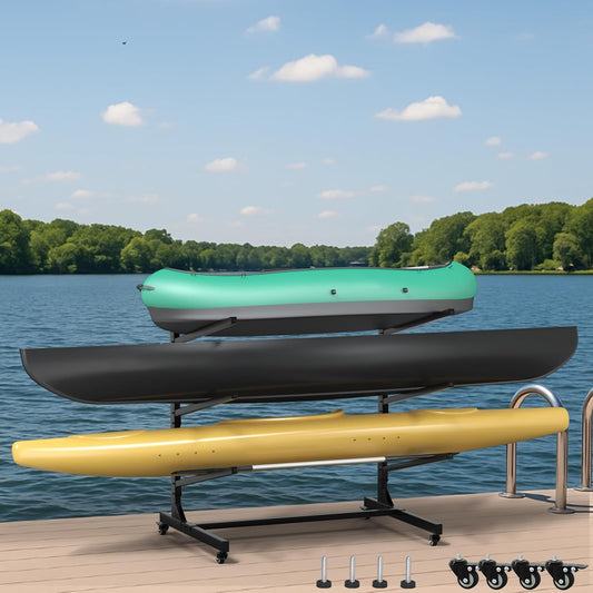 Heavy - Duty 3/4 - Layer Kayak Rack – Adjustable Freestanding Storage Rack - with | Sold by Uncle Wiener's Wholesale