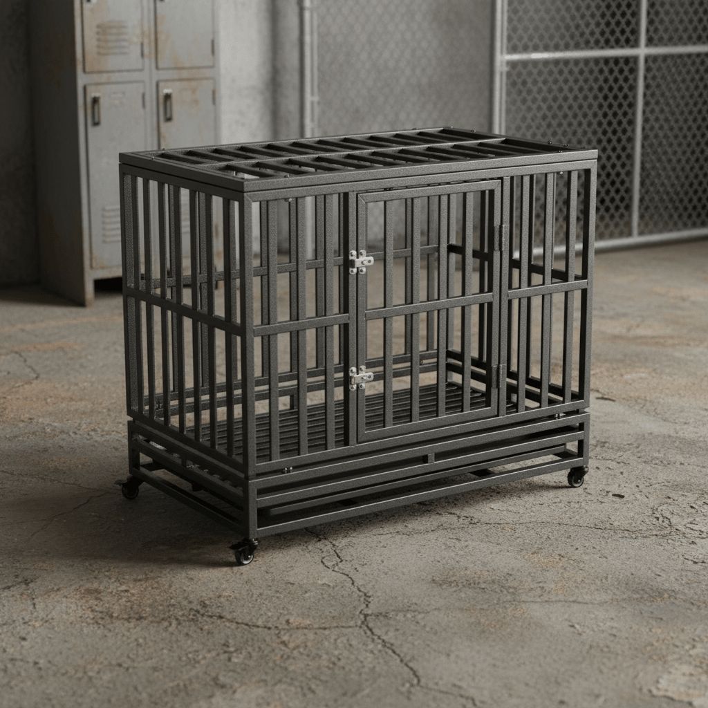 Heavy Duty 3ft & 4ft Metal Dog Cage Kennel | Locking Wheels & Double Doors - General Equipment with 3 FT 654480 | Sold by Uncle Wiener's Wholesale