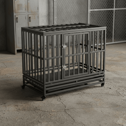 Heavy Duty 3ft & 4ft Metal Dog Cage Kennel | Locking Wheels & Double Doors - General Equipment with 3 FT 654480 | Sold by Uncle Wiener's Wholesale