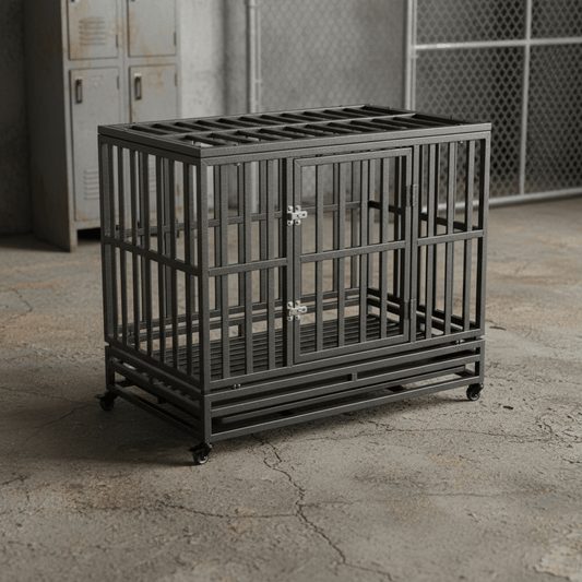 Heavy Duty 3ft & 4ft Metal Dog Cage Kennel | Locking Wheels & Double Doors - General Equipment with 3 FT 654480 | Sold by Uncle Wiener's Wholesale