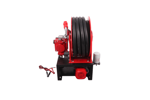 Heavy - Duty 50 FT Fuel Transfer Pump Reel – 12V / 110V Explosion - Proof | Gasoline, Diesel &amp; Kerosene Compatible - with 110V AC | Sold by Uncle Wiener's Wholesale