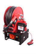 Heavy - Duty 50 FT Fuel Transfer Pump Reel – 12V / 110V Explosion - Proof | Gasoline, Diesel &amp; Kerosene Compatible - with 12V DC | Sold by Uncle Wiener's Wholesale