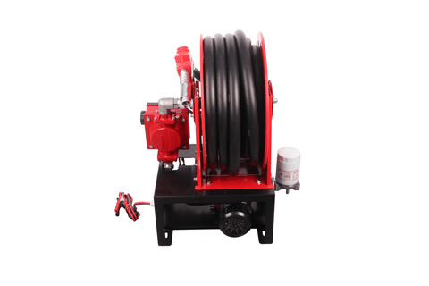 Heavy - Duty 50 FT Fuel Transfer Pump Reel – 12V / 110V Explosion - Proof | Gasoline, Diesel &amp; Kerosene Compatible - with 12V DC | Sold by Uncle Wiener's Wholesale