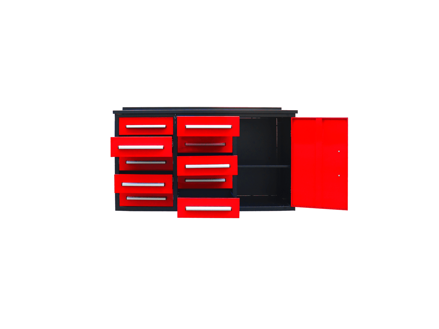Heavy - Duty 5.5FT Steel Workbench – 10 & 15 Drawer Tool Bench with Locks & EVA Liners - with Stainless 10 Drawers | Sold by Uncle Wiener's Wholesale