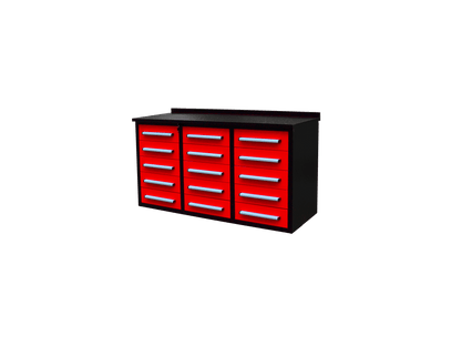 Heavy - Duty 5.5FT Steel Workbench – 10 & 15 Drawer Tool Bench with Locks & EVA Liners - with Stainless 15 Drawers | Sold by Uncle Wiener's Wholesale
