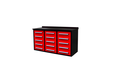 Heavy - Duty 5.5FT Steel Workbench – 10 & 15 Drawer Tool Bench with Locks & EVA Liners - with Stainless 15 Drawers | Sold by Uncle Wiener's Wholesale