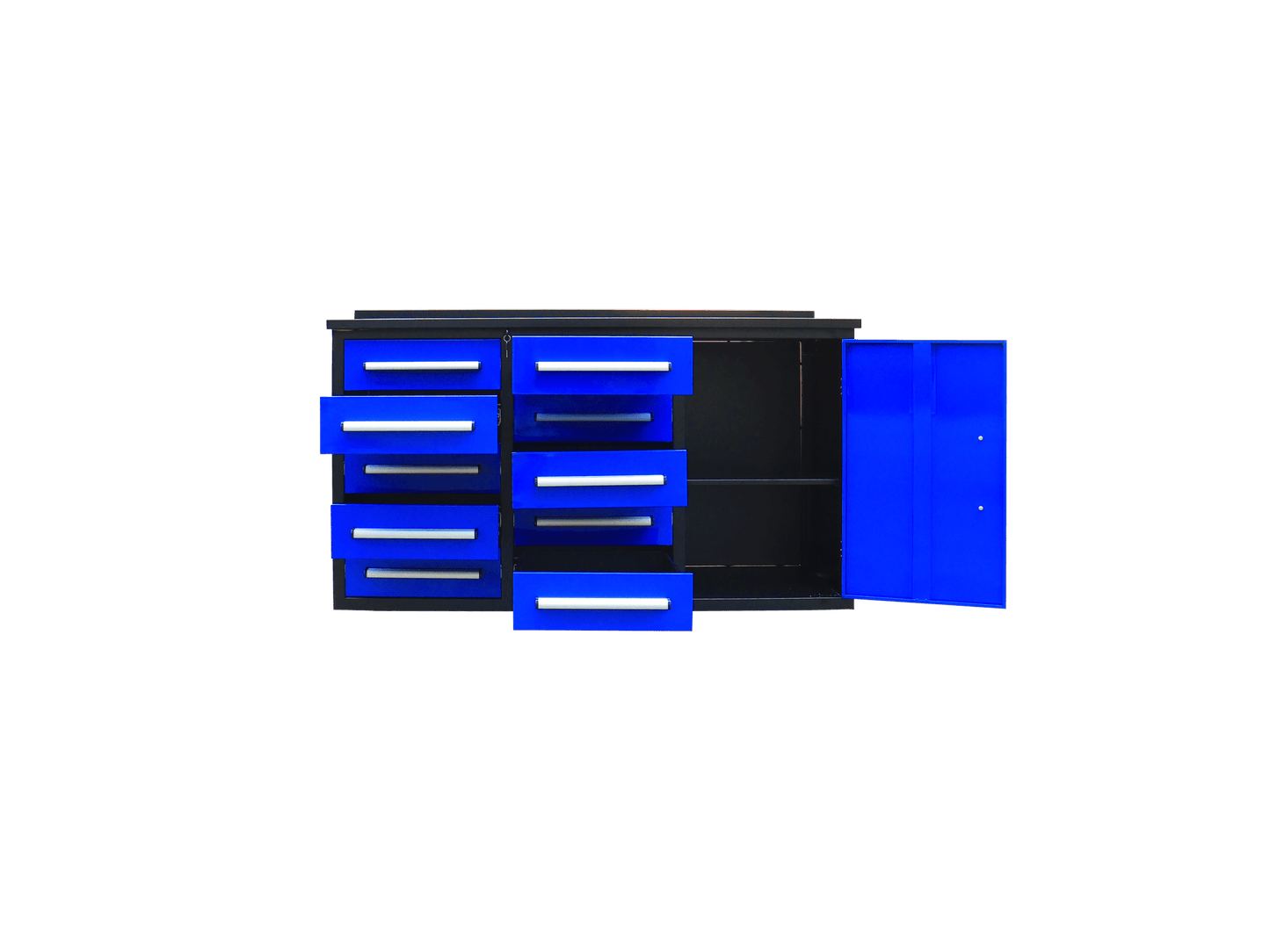 Heavy - Duty 5.5FT Steel Workbench – 10 & 15 Drawer Tool Bench with Locks & EVA Liners - with Stainless 10 Drawers | Sold by Uncle Wiener's Wholesale