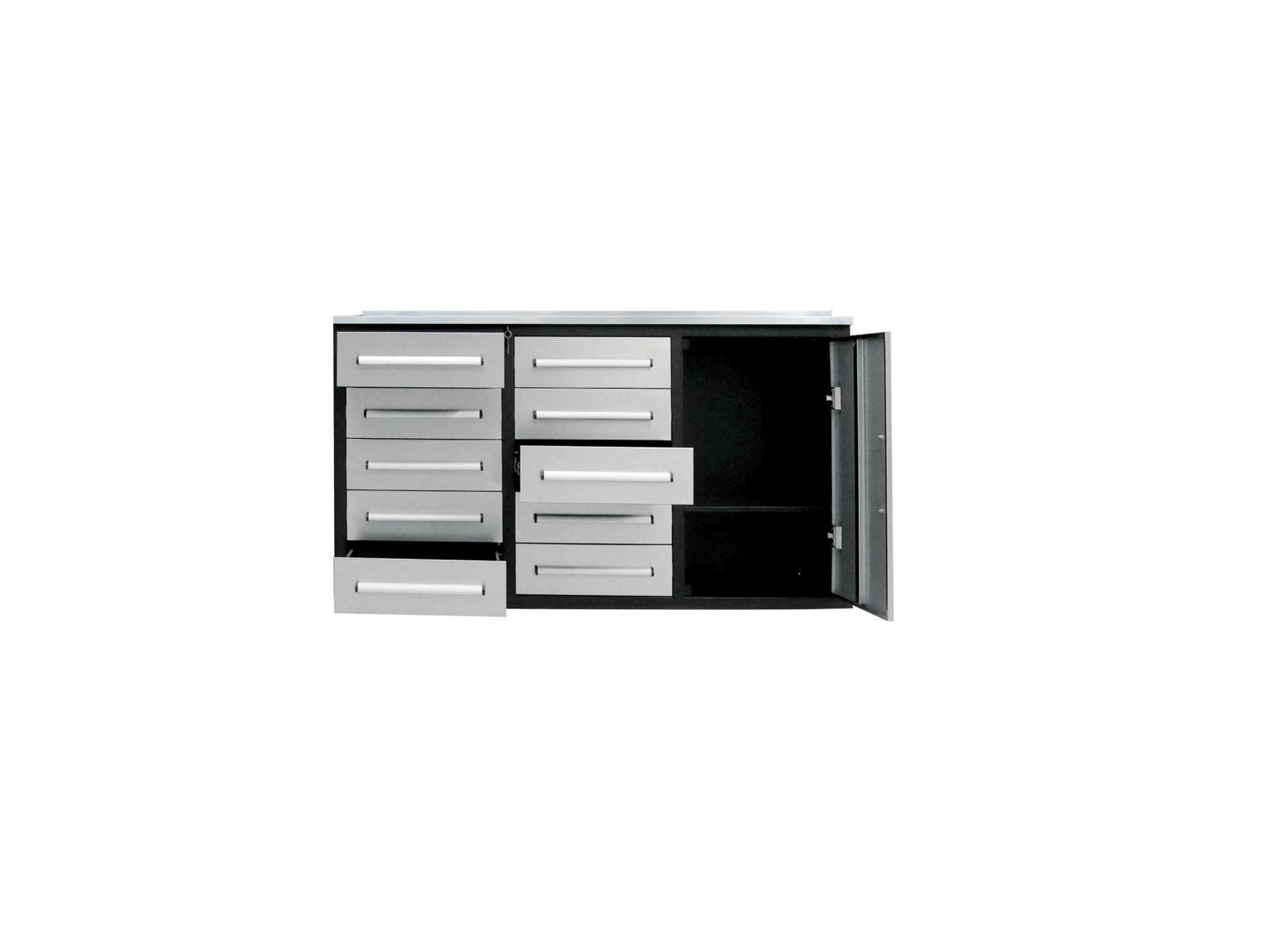 Heavy - Duty 5.5FT Steel Workbench – 10 & 15 Drawer Tool Bench with Locks & EVA Liners - with Stainless 10 Drawers | Sold by Uncle Wiener's Wholesale