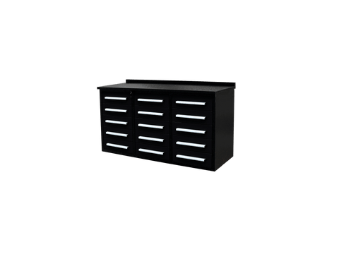 Heavy - Duty 5.5FT Steel Workbench – 10 & 15 Drawer Tool Bench with Locks & EVA Liners - with Stainless 15 Drawers | Sold by Uncle Wiener's Wholesale