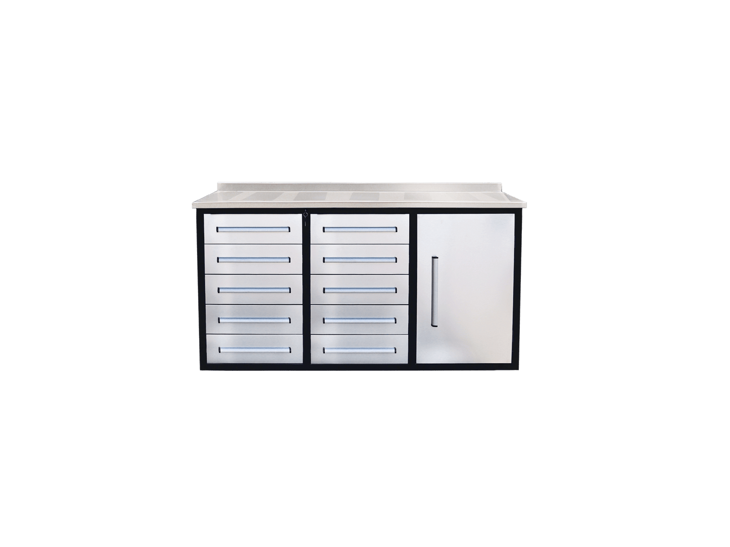 Heavy - Duty 5.5FT Steel Workbench – 10 & 15 Drawer Tool Bench with Locks & EVA Liners - with Stainless 10 Drawers | Sold by Uncle Wiener's Wholesale
