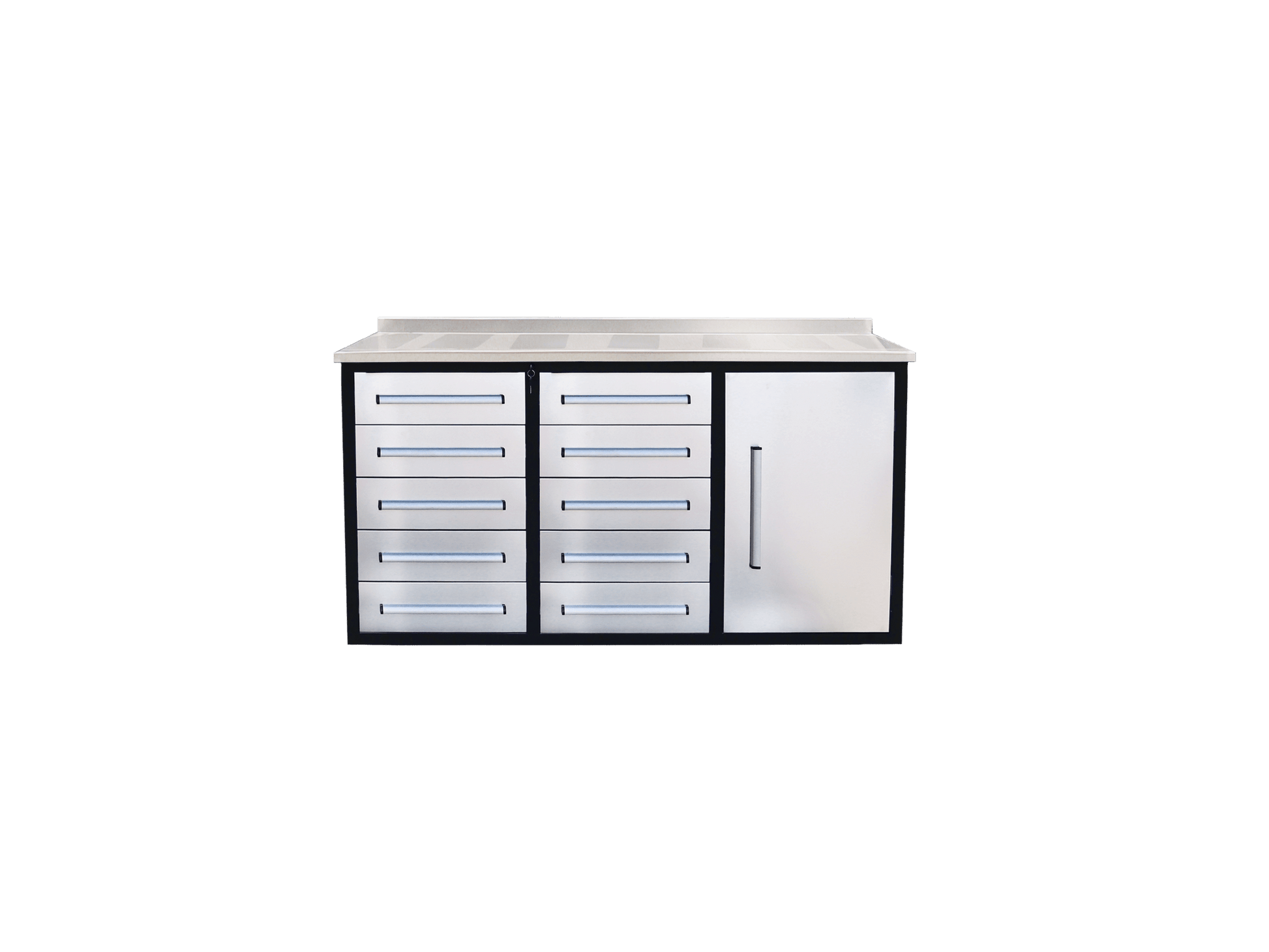 Heavy - Duty 5.5FT Steel Workbench – 10 & 15 Drawer Tool Bench with Locks & EVA Liners - with Stainless 10 Drawers | Sold by Uncle Wiener's Wholesale