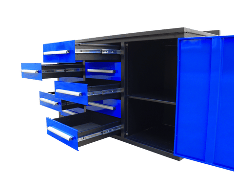 Heavy - Duty 5.5FT Steel Workbench – 10 & 15 Drawer Tool Bench with Locks & EVA Liners - with Stainless 10 Drawers | Sold by Uncle Wiener's Wholesale