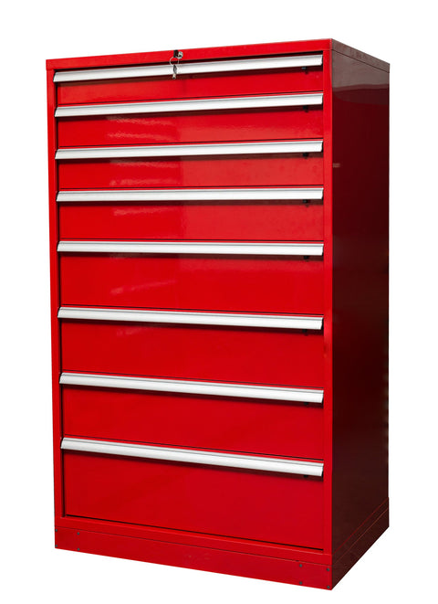 Heavy - Duty 8 - Drawer Tool Cabinet Parts & Bolt Bin Forklift Base 200 lb Slides & Dividers - with With Forklift Base 36" W × 24" D × 59.8" H | Sold by Uncle Wiener's Wholesale