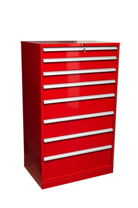 Heavy - Duty 8 - Drawer Tool Cabinet Parts & Bolt Bin Forklift Base 200 lb Slides & Dividers - with With Forklift Base 36" W × 24" D × 59.8" H | Sold by Uncle Wiener's Wholesale